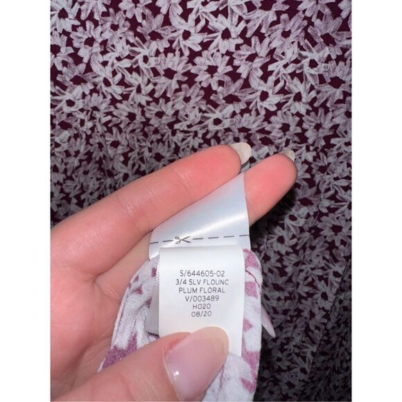 GAP Three-Quarter Sleeve Floral Flounce Midi Dress | S - Picture 4 of 6